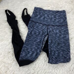 Lululemon Wunder Under Pant *Stirrup Dramatic Static White Black / Black
